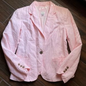 Pink linen blazer jacket